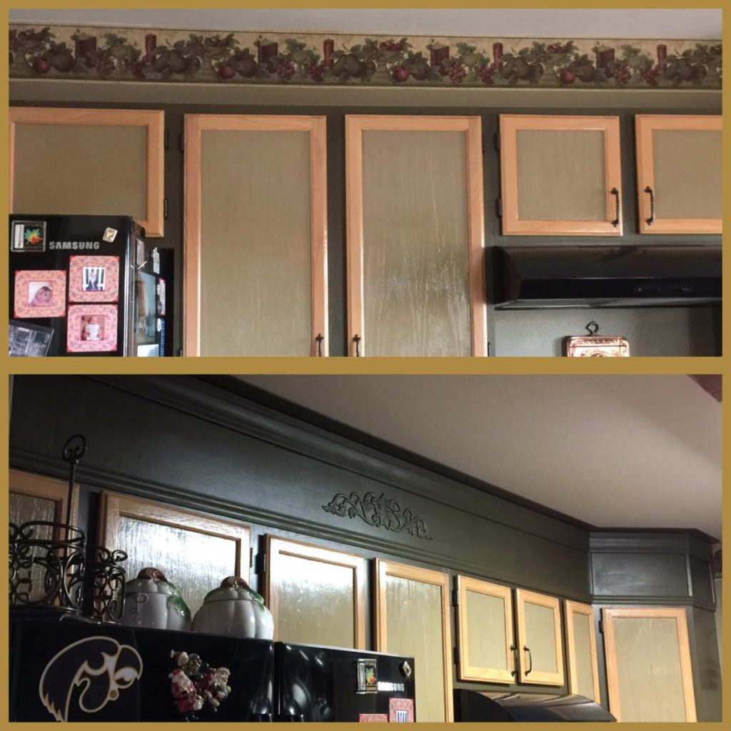 kitchen cabinets, wood soffit, diy soffit