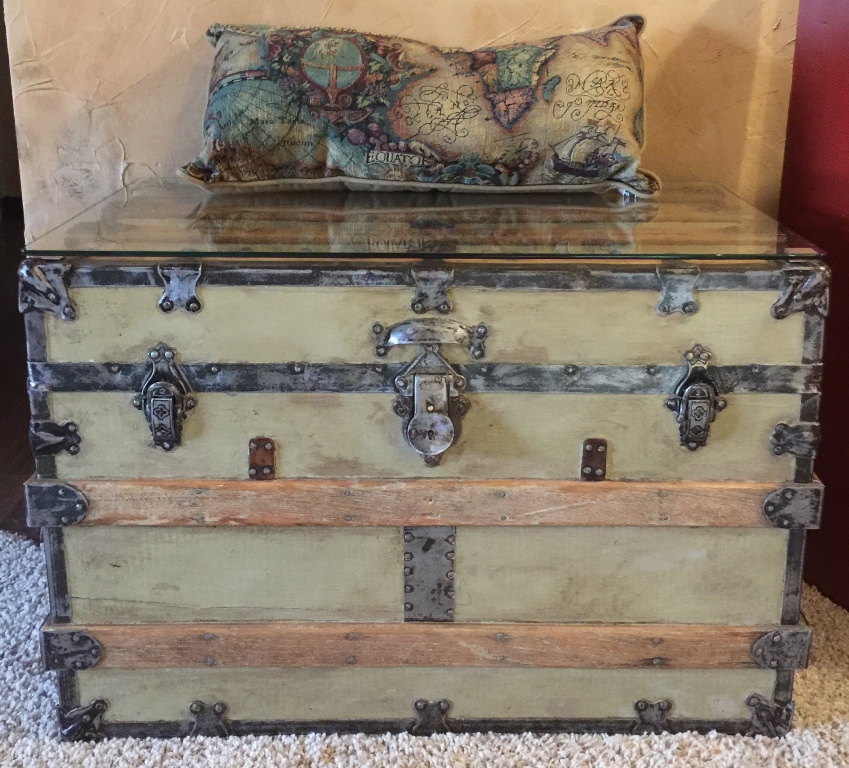 Urbane Reclamation  Vintage steamer trunk, Trunk makeover, Steamer trunk