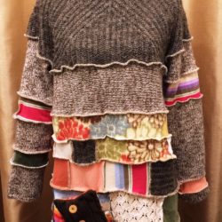 Upcycled Brown Sweater Boho Dress