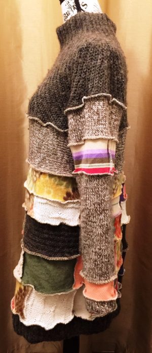 Upcycled Brown Sweater Boho Dress - Image 4