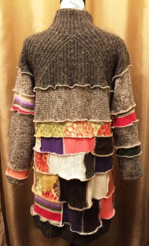 Upcycled Brown Sweater Boho Dress - Image 3
