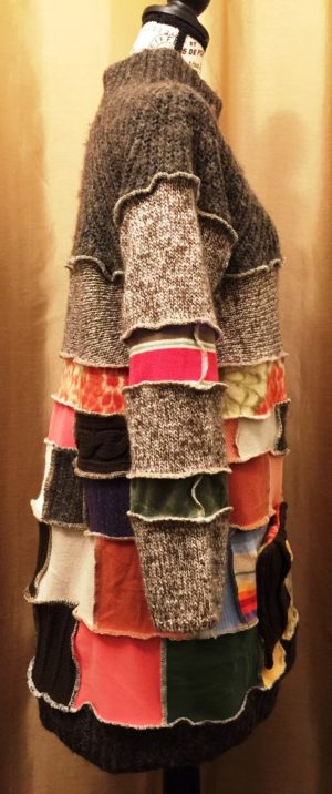 Upcycled Brown Sweater Boho Dress - Image 2