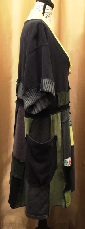 Upcycled Black T-Shirt Patchwork Dress/Tunic - Image 4
