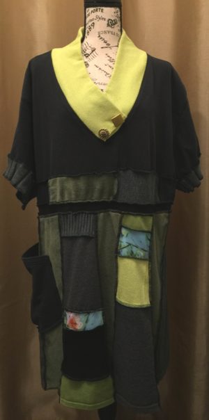 Upcycled Black T-Shirt Patchwork Dress/Tunic