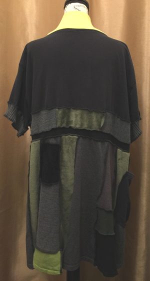 Upcycled Black T-Shirt Patchwork Dress/Tunic - Image 2