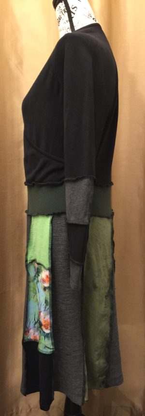 Upcycled Patchwork Dress with Crossover Bodice - Image 4