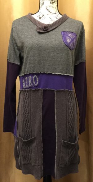 Upcycled Purple/Grey Dress