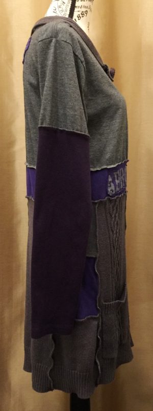 Upcycled Purple/Grey Dress - Image 4