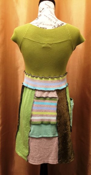 Upcycled Pea Green Bodice Dress - Image 3