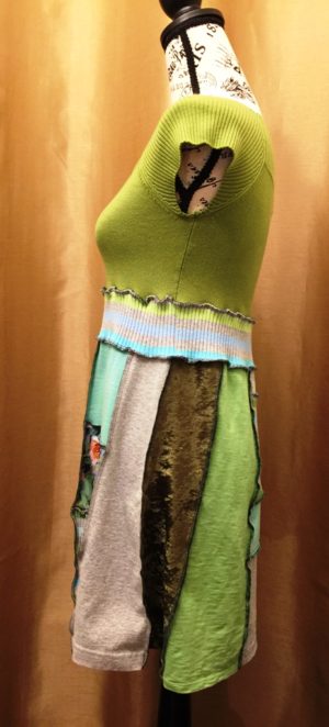Upcycled Pea Green Bodice Dress - Image 4