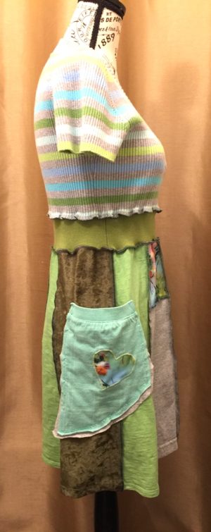 Upcycled Stripe Bodice Dress - Image 4