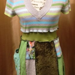 Upcycled Stripe Bodice Dress