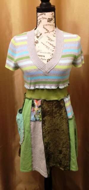 Upcycled Stripe Bodice Dress