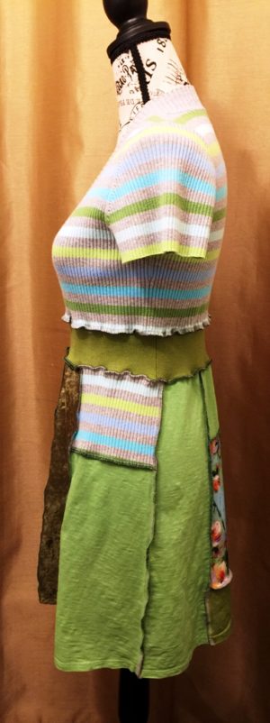Upcycled Stripe Bodice Dress - Image 2