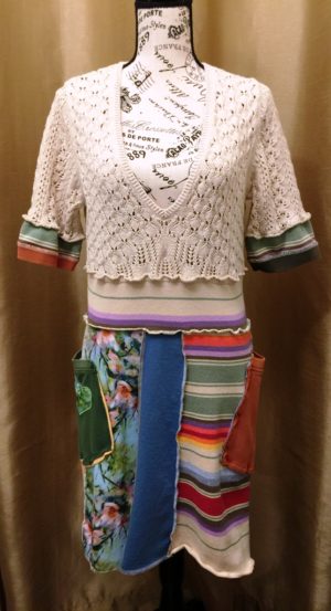 Upcycled Cream Bodice Dress