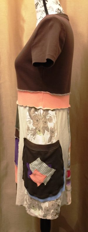 Upcycled Brown Top T-shirt Dress - Image 4
