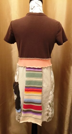 Upcycled Brown Top T-shirt Dress - Image 3