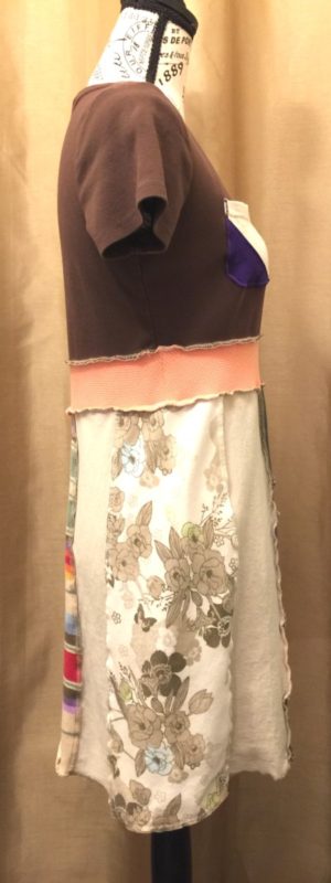 Upcycled Brown Top T-shirt Dress - Image 2