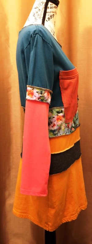 Upcycled Teal Bodice Dress - Image 4