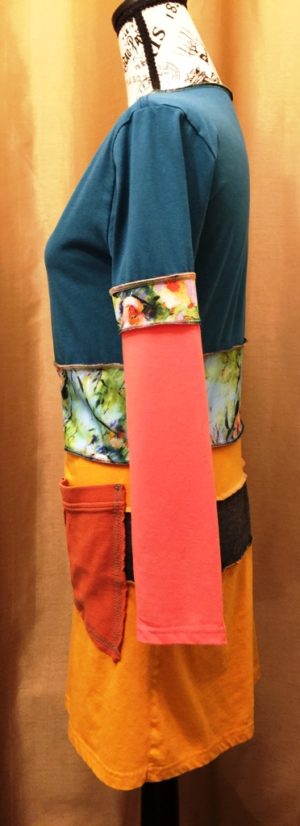 Upcycled Teal Bodice Dress - Image 2