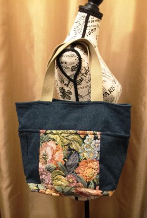 Tapestry & Denim look Lunch Bag