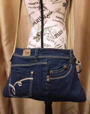 Dark Denim Crossbody Purse - Image 3