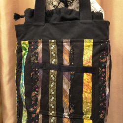 Black Stripe Lunch Bag