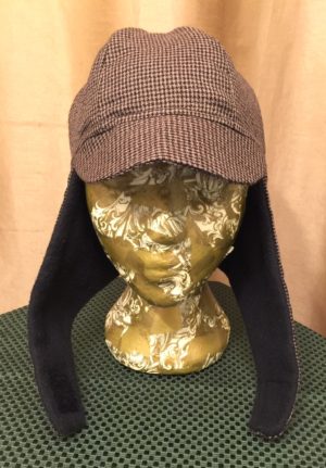 Black & Brown Checked Ear Flap Hat - Image 2
