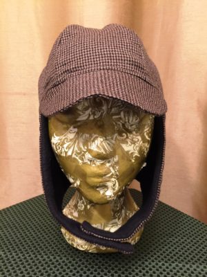 Black & Brown Checked Ear Flap Hat