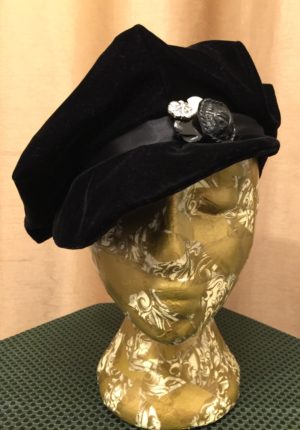 Black Velvet Hat - Image 2