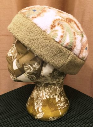 Cream & Green Fleece Cap - Image 2