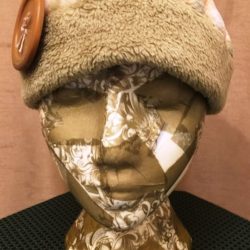 Cream & Green Fleece Cap