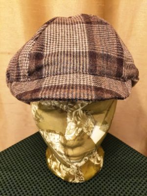 Brown Checked Suit Newsboy Hat