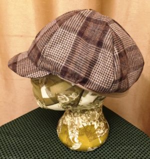 Brown Checked Suit Newsboy Hat - Image 4