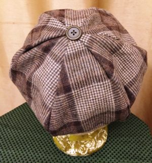 Brown Checked Suit Newsboy Hat - Image 5