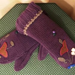 Purple Knit Mittens