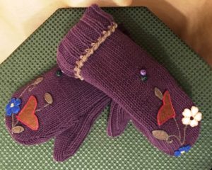 Purple Knit Mittens