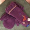 Purple Knit Mittens - Image 2