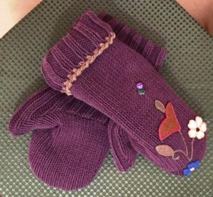Purple Knit Mittens - Image 2