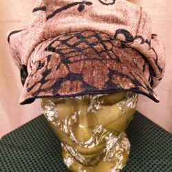 Brown & Black Velvet Newsboy Hat