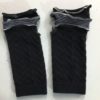 Black w/Striped Top Fingerless Gloves/Wrist Warmers - Image 2