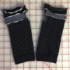 Black w/Striped Top Fingerless Gloves/Wrist Warmers