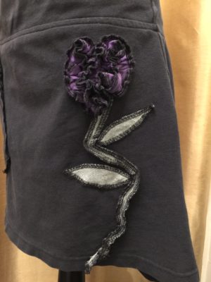 Black Skirt with Purple Flower - Image 3