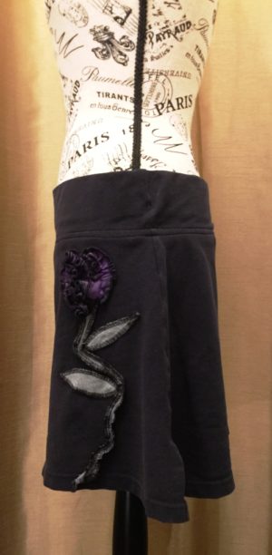 Black Skirt with Purple Flower - Image 4