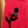 Red Knit Skirt with Roses - Image 2