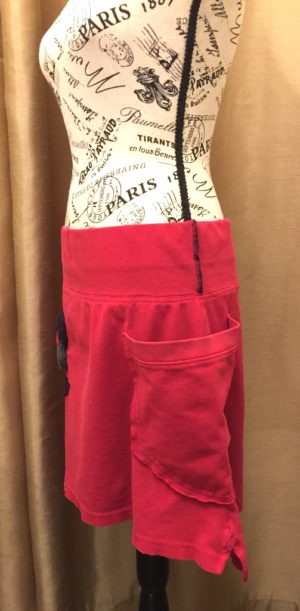 Red Knit Skirt with Roses - Image 4