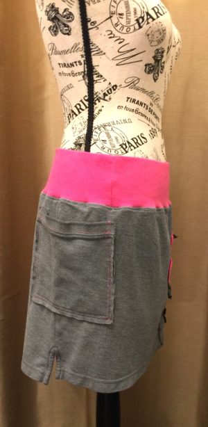 Grey Skirt with Flower Accent - Image 4