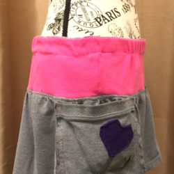 Grey Skirt with Pink Waistband