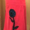Red Knit Skirt with Teal Flower - Image 3