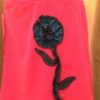 Red Knit Skirt with Teal Flower - Image 4